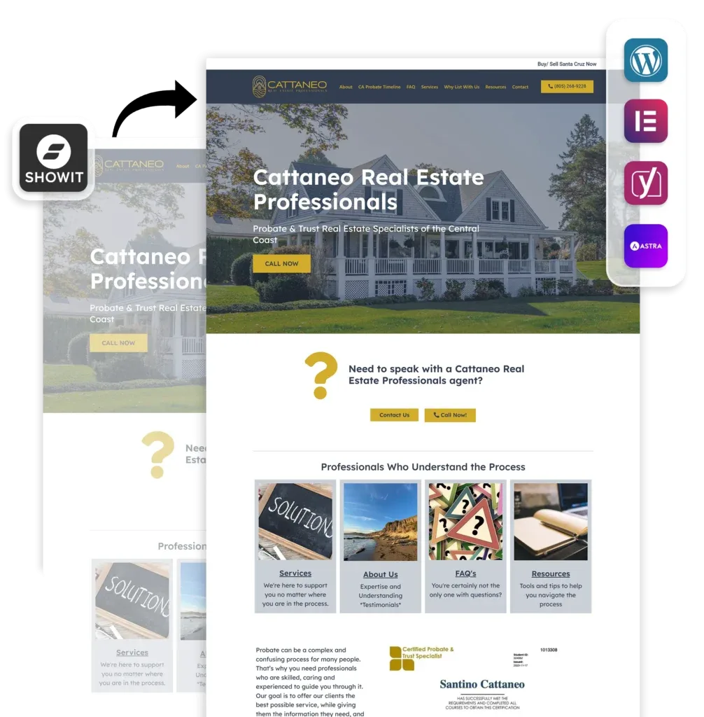 Example of a Showit to WordPress migration