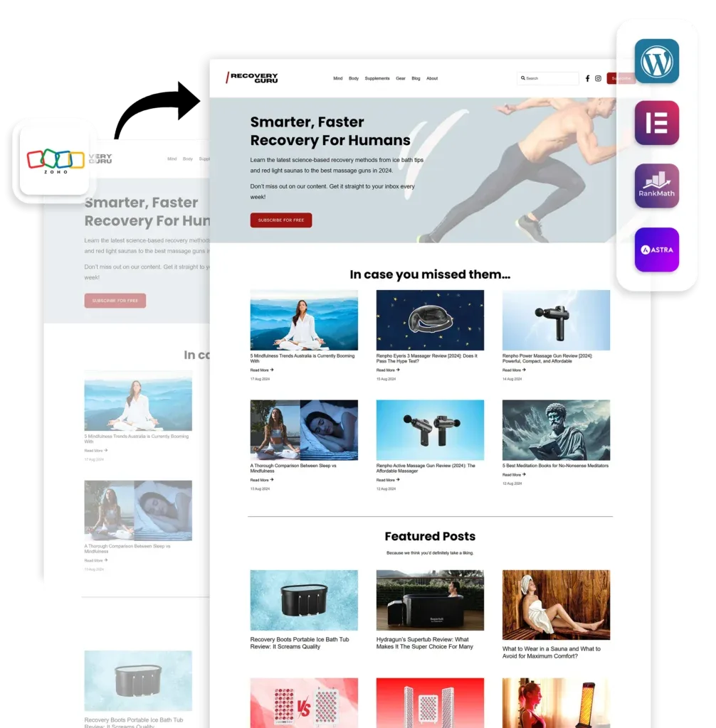 Example of a Zoho to WordPress migration